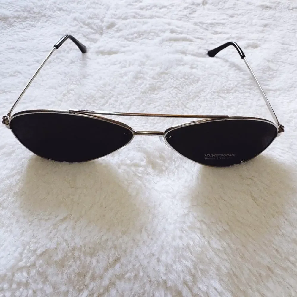 Carl Black w/ Silver Rims Aviator Sunglasses